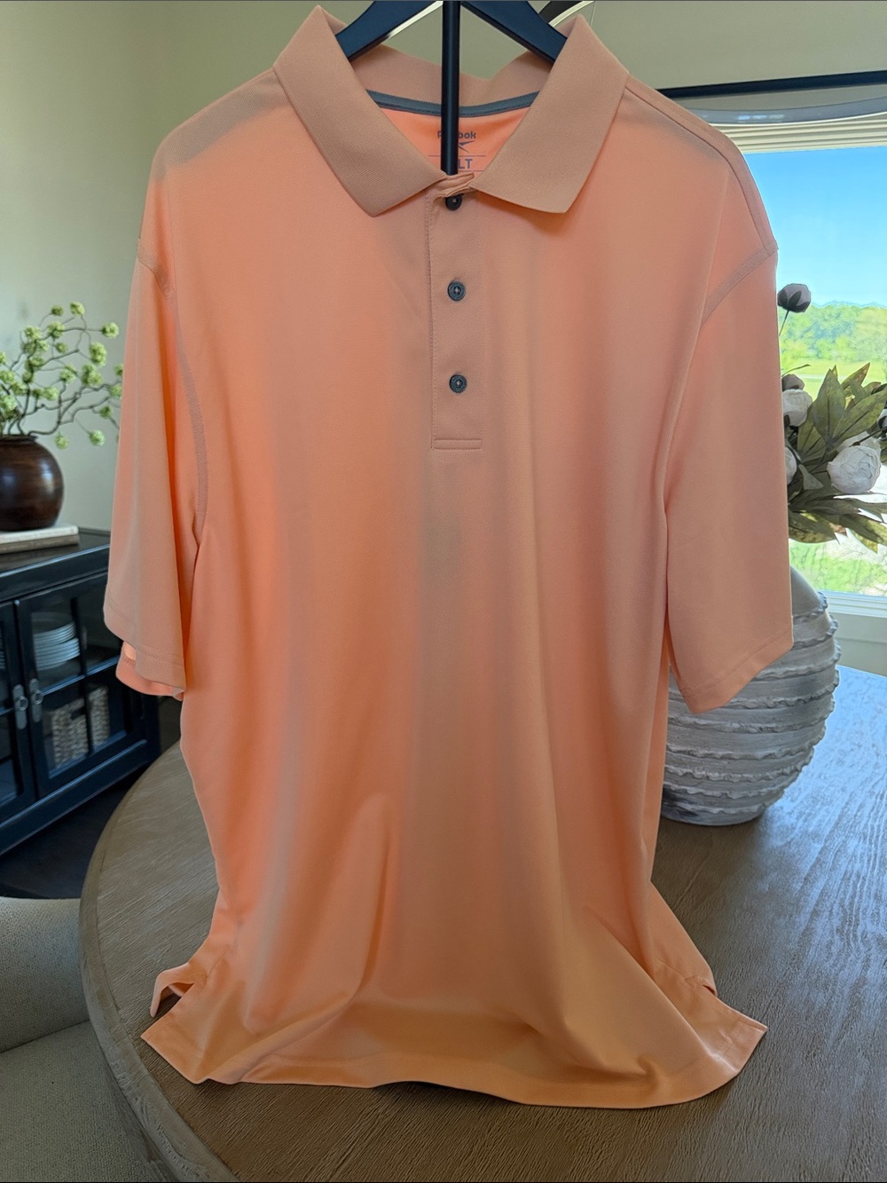 Reebok Men's Peach Short-Sleeve Polo